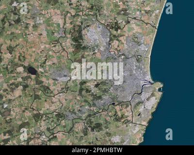 Aberdeen, region of Scotland - Great Britain. Low resolution satellite ...