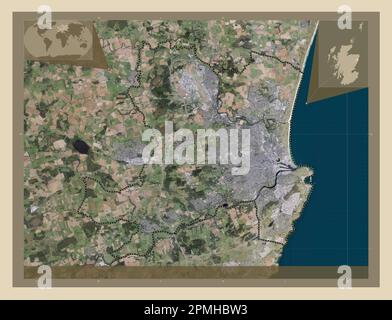 Aberdeen, region of Scotland - Great Britain. Low resolution satellite ...