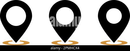 Set of vector flat icons of location pin as place position concept Stock Vector