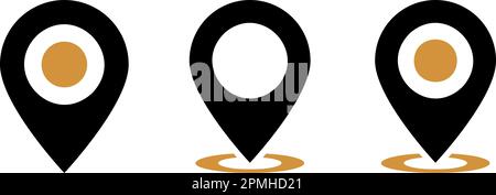 Set of flat icons of location pin as concept of navigation Stock Vector