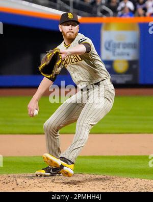 FLUSHING, NY - APRIL 11: San Diego Padres Pitcher Luis Garcia (66) delivers  a pitch during the seventh inning of the Major League Baseball game between  the San Diego Padres and the