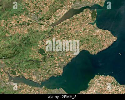 Fife, region of Scotland - Great Britain. Low resolution satellite map Stock Photo