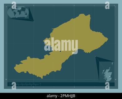 Fife, region of Scotland - Great Britain. Solid color shape. Corner auxiliary location maps Stock Photo