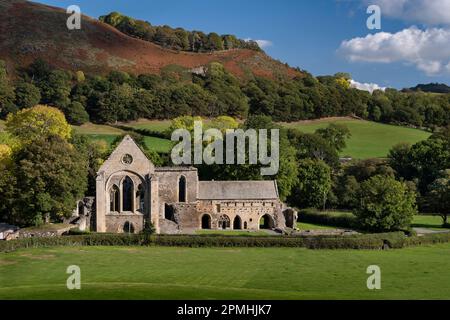 Valle Crucis Abbey in autumn, near Llantysilio, Vale of Llangollen, Denbighshire, North Wales, United Kingdom, Europe Stock Photo