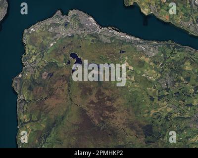 Inverclyde, region of Scotland - Great Britain. High resolution satellite map Stock Photo