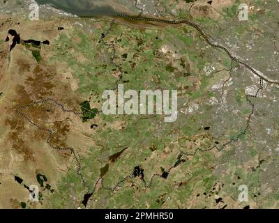 Renfrewshire, region of Scotland - Great Britain. Low resolution satellite map Stock Photo