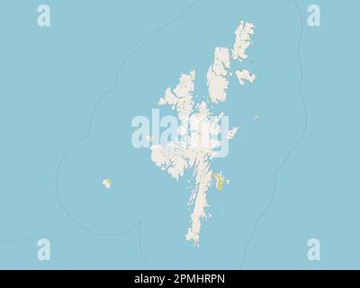 Shetland Islands, region of Scotland - Great Britain. Open Street Map Stock Photo