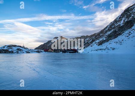 It is located at an altitude of 2034 meters on the Transfagarasan road Stock Photo