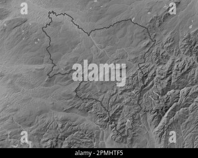 South Lanarkshire, region of Scotland - Great Britain. Grayscale elevation map with lakes and rivers Stock Photo