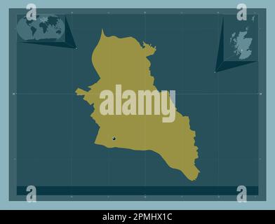 West Dunbartonshire, region of Scotland - Great Britain. Solid color shape. Corner auxiliary location maps Stock Photo