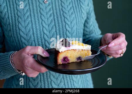 Lemon and blackcurrant Cake Decorated with Edible Flowers  Ireland AM