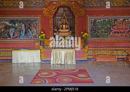 Prayer room of the Buddhist monastery Brahma Vihara, Banjar, North Bali, Bali, Indonesia Stock Photo