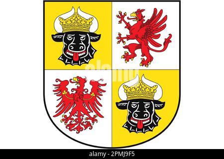 The symbol of Coat of arms of Germany state Mecklenburg-Vorpommern isolated on the white background Stock Photo