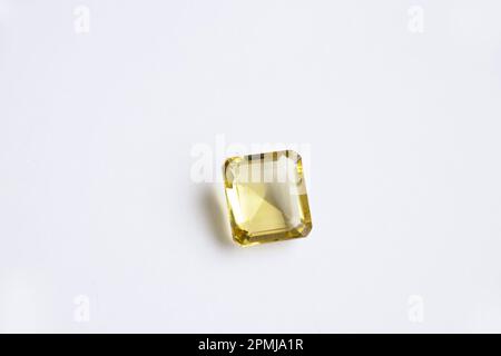 Close-up of a collection of precious multi-colored stones on a white background Stock Photo