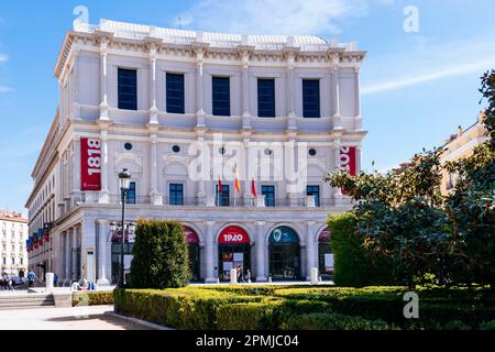Western facade of the Royal Theater, which overlooks the Plaza de Oriente.Madrid, Comunidad de Madrid, Spain, Europe Stock Photo