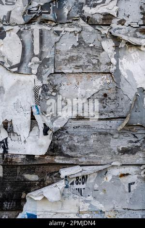 Old Rusted Texture Torn Poster Paper Texture on Weathered Framed Board. Paper texture with ...