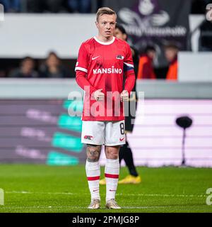 Brussels, Belgium. 13th Apr, 2023. BRUSSELS, BELGIUM - APRIL 13: Jordy Clasie of AZ during the UEFA Europa Conference League quarter finals first leg match between RSC Anderlecht and AZ at Lotto Park on April 13, 2023 in Brussels, Belgium (Photo by Patrick Goosen/Orange Pictures) Credit: Orange Pics BV/Alamy Live News Stock Photo