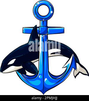 Vector Cartoon Orcinus Orca. Killer Whale Illustration design Stock Vector