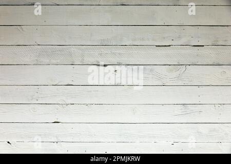 Close up photo for background material of white painted wooden planks wall Stock Photo