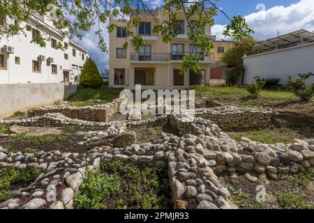 In the village of Polis Chrysochous in southern Cyprus, there are endless ancient treasures under the ground. For reasons of monument protection, plots of land are difficult to build on Stock Photo