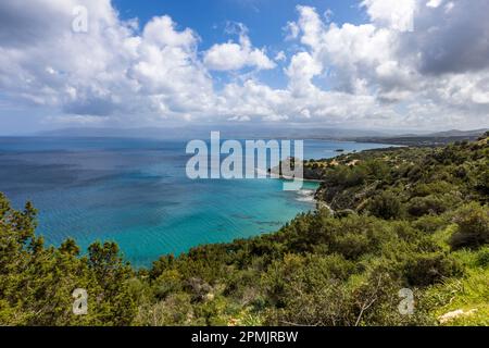 Aphrodite hiking trail on Akamis peninsula in Cyprus Stock Photo