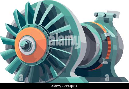 Modern machinery turning steel wheels in factory Stock Vector