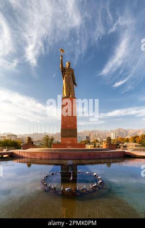 Ismail Somoni statue in Somoni Park. Khujand, Tajikistan Stock Photo
