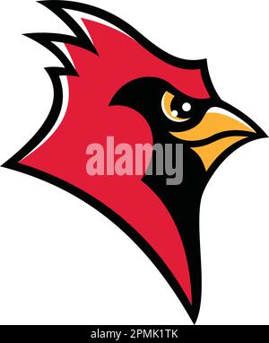 Side View of Red Cardinal Bird Stock Vector