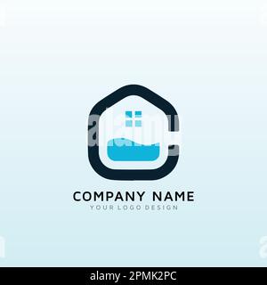 Creative Labs house Logo design Stock Vector