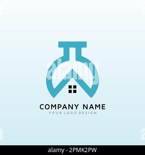Creative Labs house Logo design Stock Vector