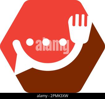 Chat logo form food restaurant icon vector design template food chat vector for restaurant. Stock Vector