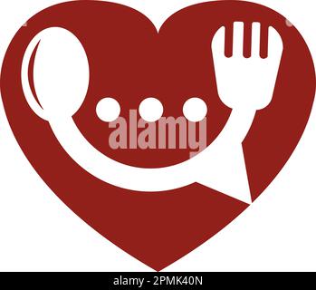 Chat logo form food restaurant icon vector design template food chat vector for restaurant. Stock Vector