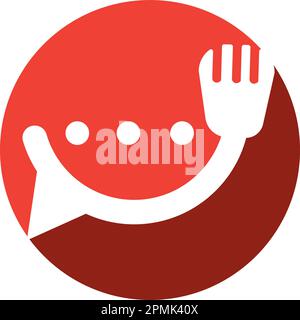 Chat logo form food restaurant icon vector design template food chat vector for restaurant. Stock Vector