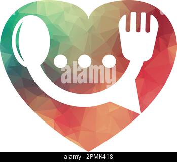 Chat logo form food restaurant icon vector design template food chat vector for restaurant. Stock Vector