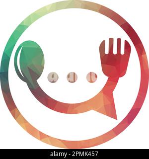 Chat logo form food restaurant icon vector design template food chat vector for restaurant. Stock Vector