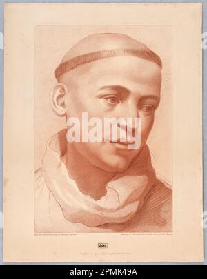 Print, Monk's Head, 1796; Print Maker: Francesco Bartolozzi (Italian, 1727–1815); After Annibale Carracci (Italian, 1560–1609); Italy; stipple engraving in sanguine ink on white paper; 43.1 × 32.9 cm (16 15/16 × 12 15/16 in.); Bequest of George Campbell Cooper; 1896-3-305 Stock Photo