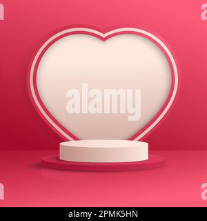 Valentine day podium  background Stock Vector