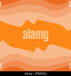 Abstract rectangular frame with top and bottom pattern of wavy lines in trendy autumn orange shades. Isolate. Template for lettering. Copyspace. Good for poster, banner, brochure or cards or web. EPS Stock Vector