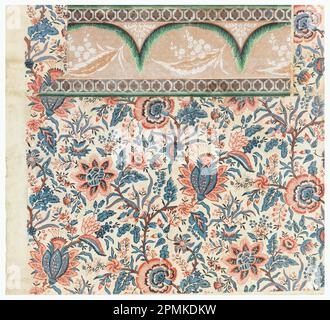 Sidewall And Border (France); block-printed on handmade paper Stock Photo