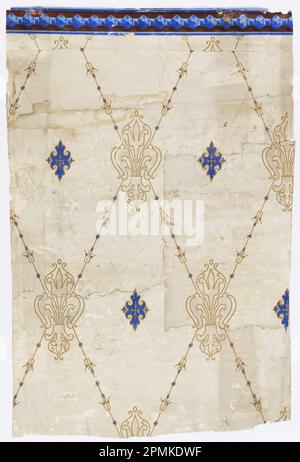 Sidewall And Border (USA); block-printed on paper; 68 x 44 cm (26 3/4 x 17 5/16 in.) Stock Photo