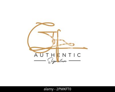 GF Signature Logo Template Vector. Stock Vector