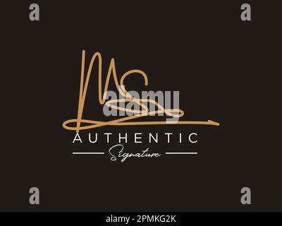 MS Signature Logo Template Vector. Stock Vector