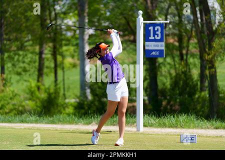 Greensboro, North Carolina, USA. 13th Apr, 2023. Clemson golfer SAVANNAH GREWAL competes at the 2023 ACC Women's Golf Championship (Credit Image: © Josh Brown/ZUMA Press Wire) EDITORIAL USAGE ONLY! Not for Commercial USAGE! Stock Photo