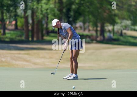 Greensboro, North Carolina, USA. 13th Apr, 2023. University of Virginia golfer CELESTE VALINHO competes at the 2023 ACC Women's Golf Championship (Credit Image: © Josh Brown/ZUMA Press Wire) EDITORIAL USAGE ONLY! Not for Commercial USAGE! Stock Photo