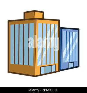 Two Tall Office Building. Business Icon Vector Illustration Stock Vector