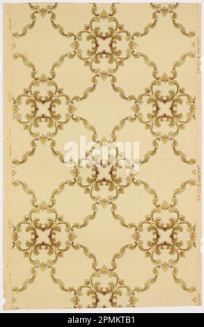 Ceiling Paper (USA); Manufactured by Janeway & Co. Inc.; machine-printed paper; 75.5 x 49 cm (29 3/4 x 19 5/16 in.) Stock Photo