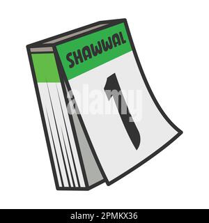 First Day of Shawwal. Eid Mubarak Icon Vector Illustration Stock Vector