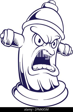 Vintage firefighter fire hydrant mascot illustrations silhouette vector for your work logo, merchandise t-shirt, stickers and label designs, poster, g Stock Vector