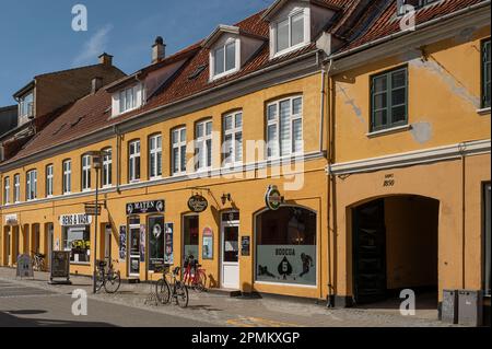 Spar 5 Bodega, the crime scene of a murder in Frederikssund, Denmark, April 13, 2023 Stock Photo