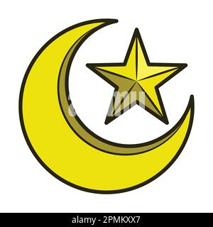 Symbol of Muslim People. Eid Mubarak Icon Vector Illustration Stock Vector